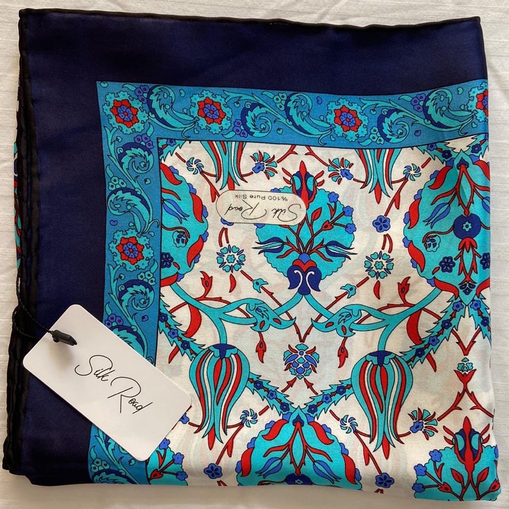 NWT Pure 100% Silk Square Scarf/Hijab Made in Turkey(1)